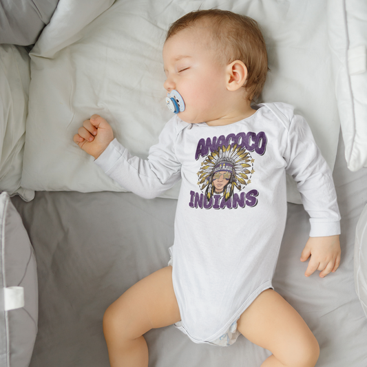 Anacoco Stars - Infant Long Sleeve Onesie - Rabbit Skins