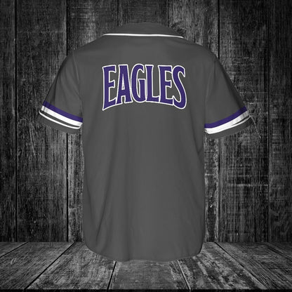 Rosepine Eagles Superfan Baseball Jersey - Mens Grey Edition