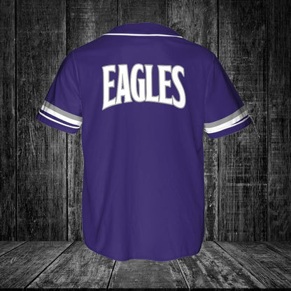 Rosepine Eagles Superfan Baseball Jersey - Mens Purple Edition