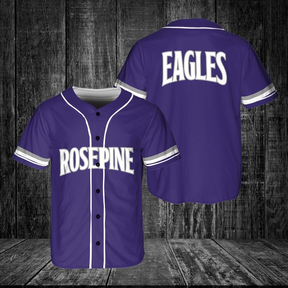 Rosepine Eagles Superfan Baseball Jersey - Mens Purple Edition