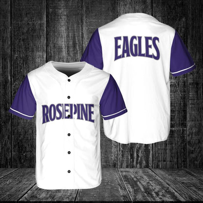 Rosepine Eagles Superfan Baseball Jersey - Mens White Edition