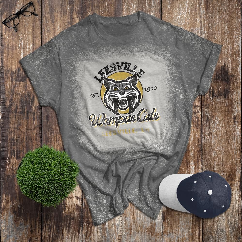 Leesville Wampus Cats Vintage Bleached Adult Tee