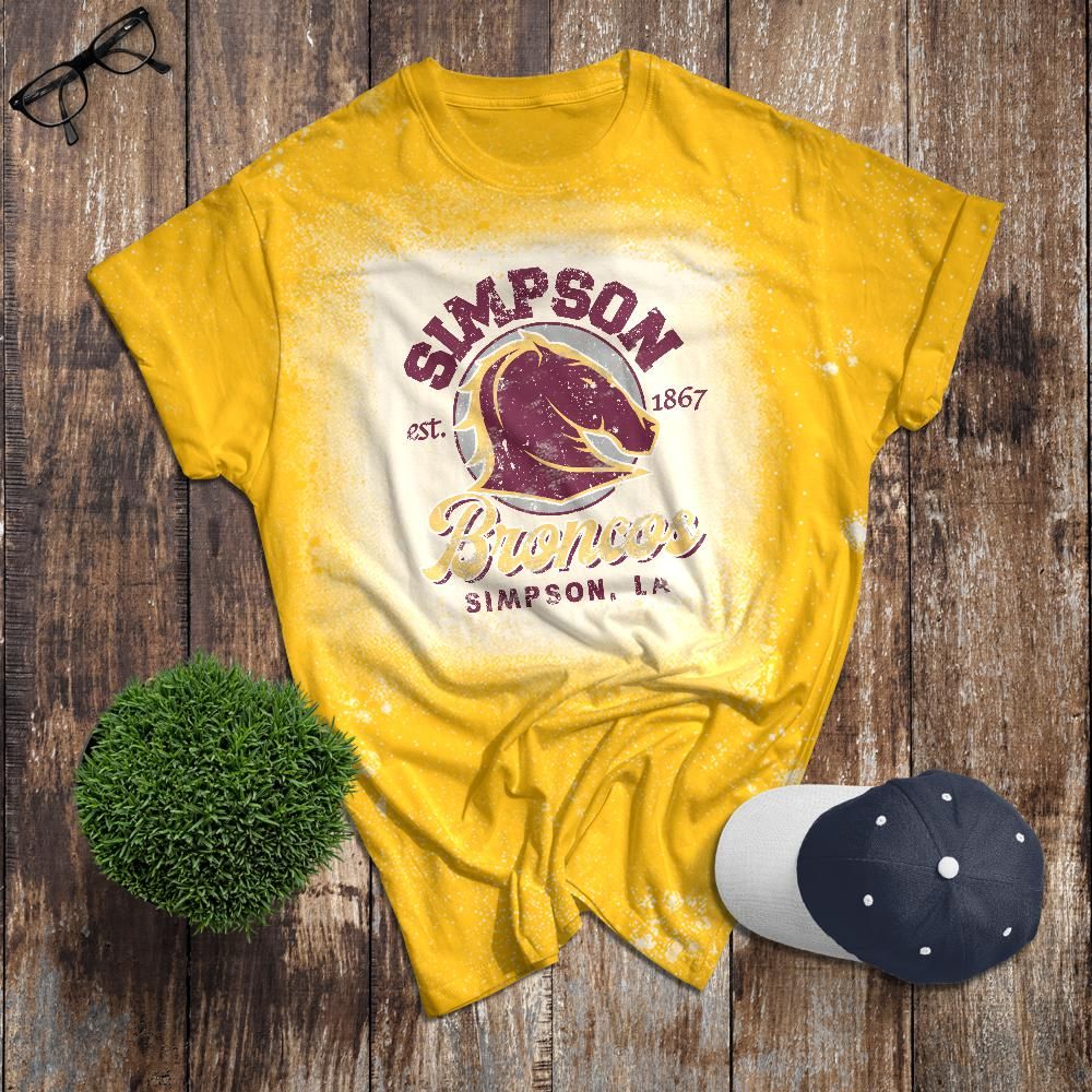 Simpson Broncos Vintage Bleached Adult Tee