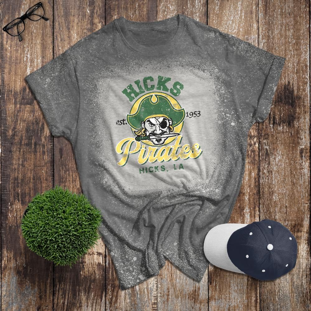 Hicks Pirates Vintage Bleached Adult Tee