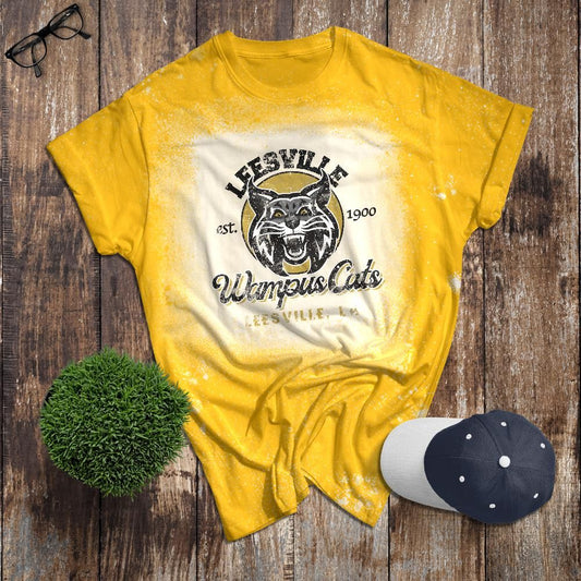 Leesville Wampus Cats Vintage Bleached Adult Tee