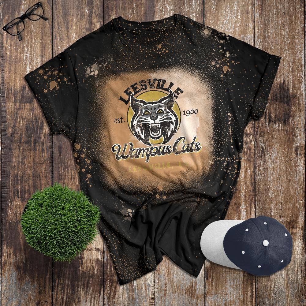 Leesville Wampus Cats Vintage Bleached Adult Tee