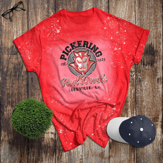 Pickering Red Devils Vintage Bleached Adult Tee