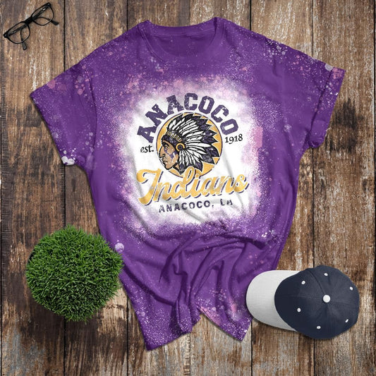 Anacoco Indians Vintage Bleached Adult Tee