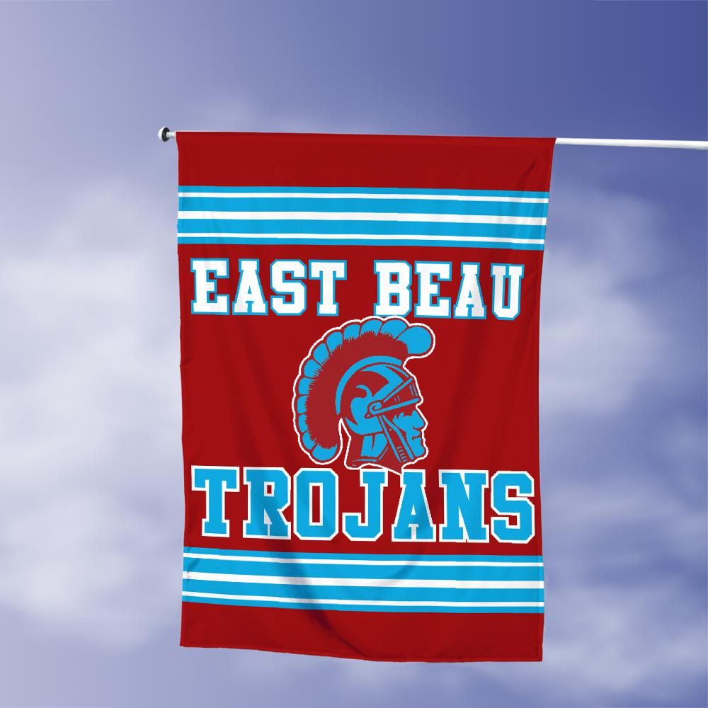 East Beau Trojans Vertical House Flag