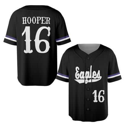 Custom Rosepine Baseball Black Fan Button-Up Jersey