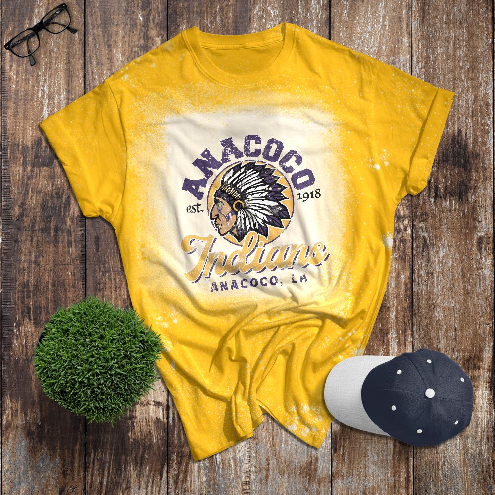 Anacoco Indians Vintage Bleached Youth Tee