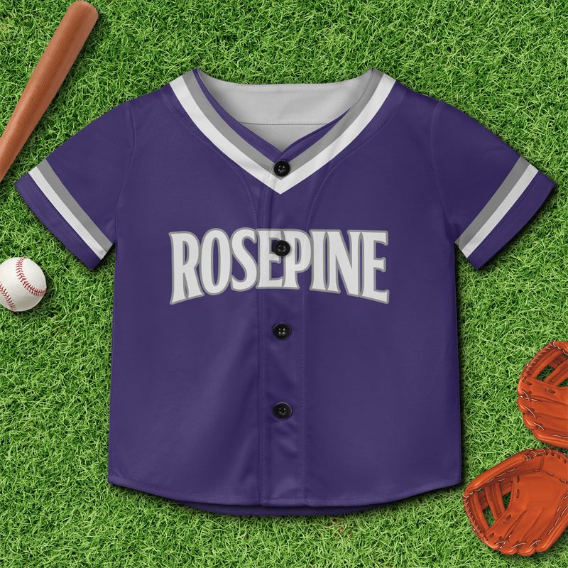 Rosepine Eagles Superfan Baseball Jersey - Kid's Purple Edition