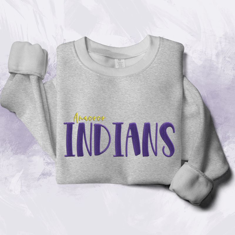 Anacoco Indians Embroidered Lightweight Sweatshirt