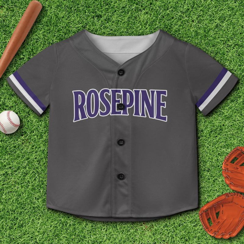 Rosepine Eagles Superfan Baseball Jersey - Kid's Grey Edition