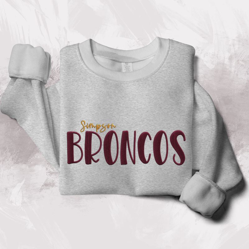 Simpson Broncos Embroidered Lightweight Sweatshirt